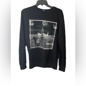 Retro New York Empire State Building Nighttime Daytime Skyline S Sweatshirt MINT